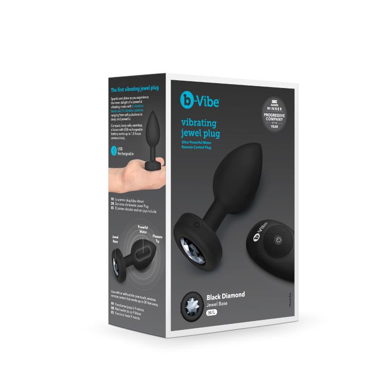 B-Vibe - Vibrating Jewel Plug M/L Black Diamond 2