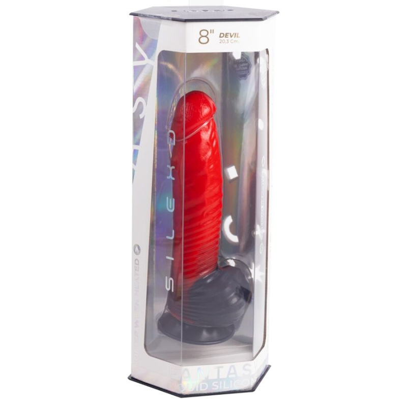 Silexd - devil dildo fantasy liquid silicone thermoreactive red black 20.3 cm 7