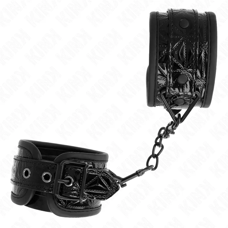 Kink - Diamond Pattern Wrist Restraints Black Adjustable 17-26 Cm X 5.5 Cm