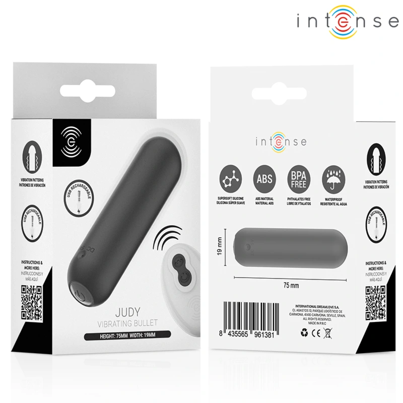 Intense - judy rechargeable vibrating bullet with remote control black 5