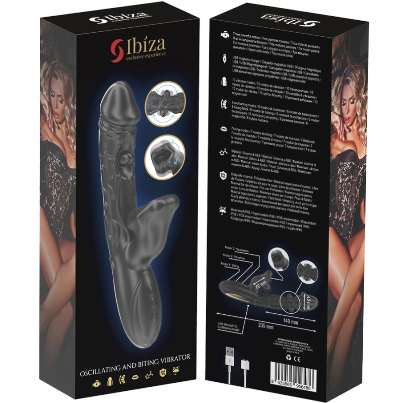 Ibiza - vibrator and clitoris stimulator with biting and rotation effect 5