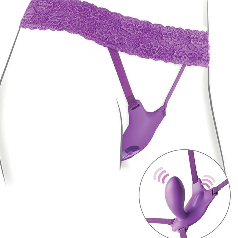 Fantasy for her - butterfly harness g-spot with vibrator, rechargeable & remote control violet 3