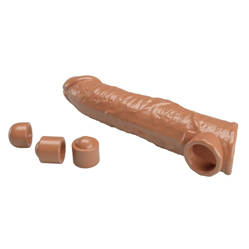 Pretty love - adjustable penis extension sleeve 26 cm Ø 4 cm brown 4