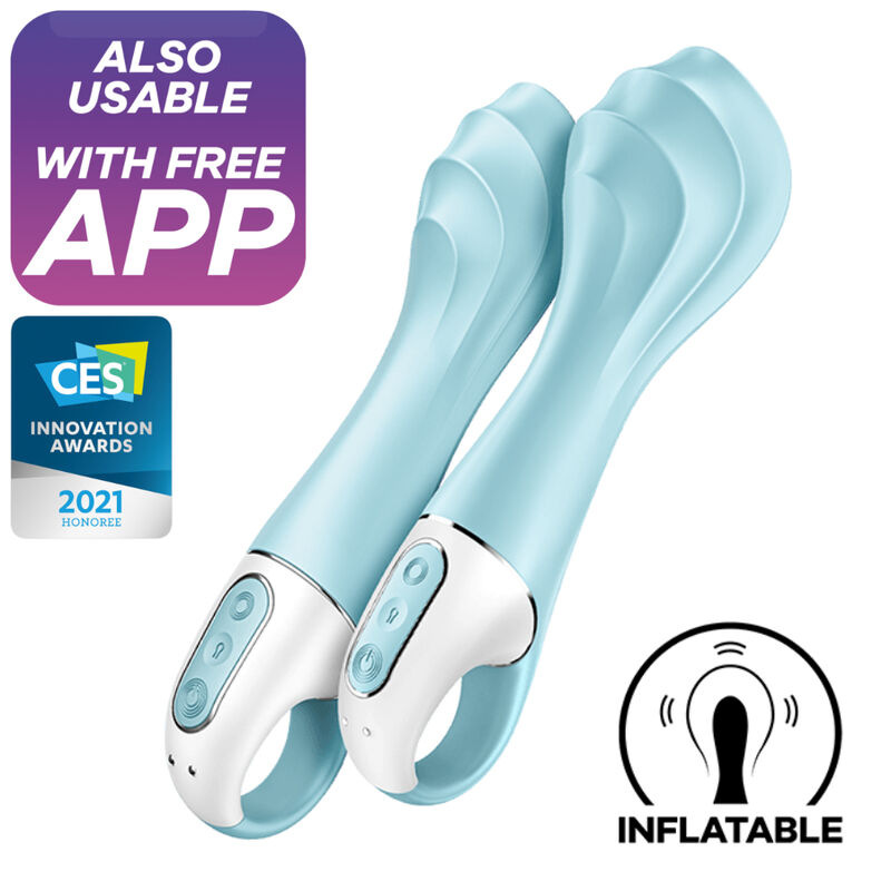 Satisfyer Air Pump Vibrator 5+ Inflatable G-Spot Blue - Vibrátor 3