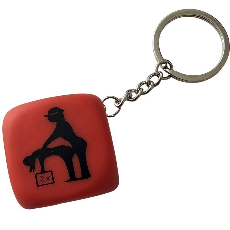 Diablo picante - red dice keychain with poses