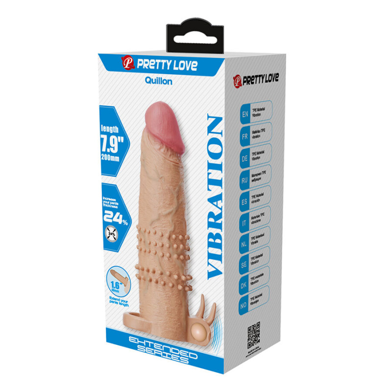 Pretty love - quillon penis sleeve with clitoral stimulator and vibration 7
