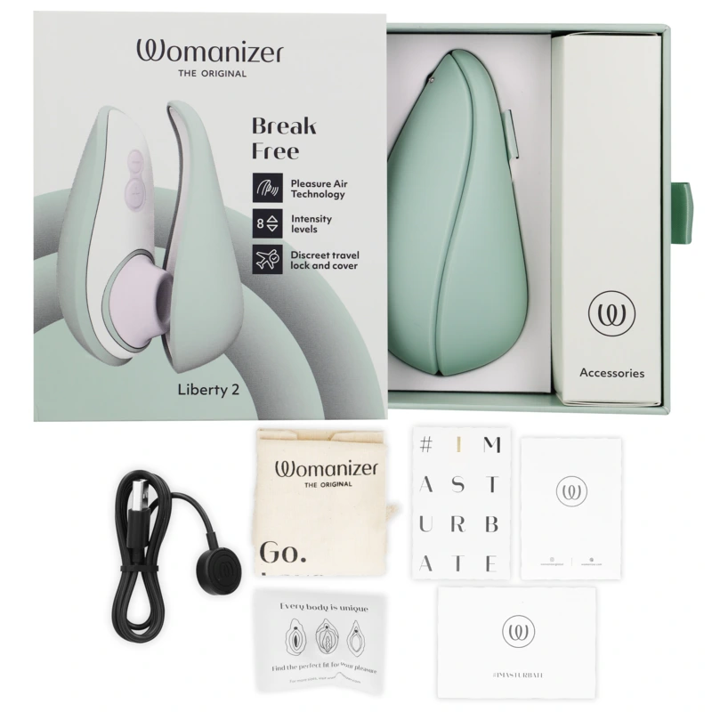 Womanizer - liberty 2 clitoris stimulator & suction light green 5