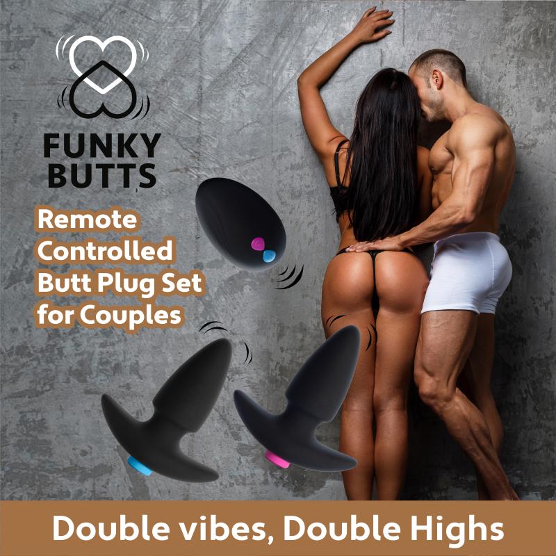 Feelztoys Funkybutts Remote Controlled Butt Plug Set - Análne Kolíky Pre Páry 3