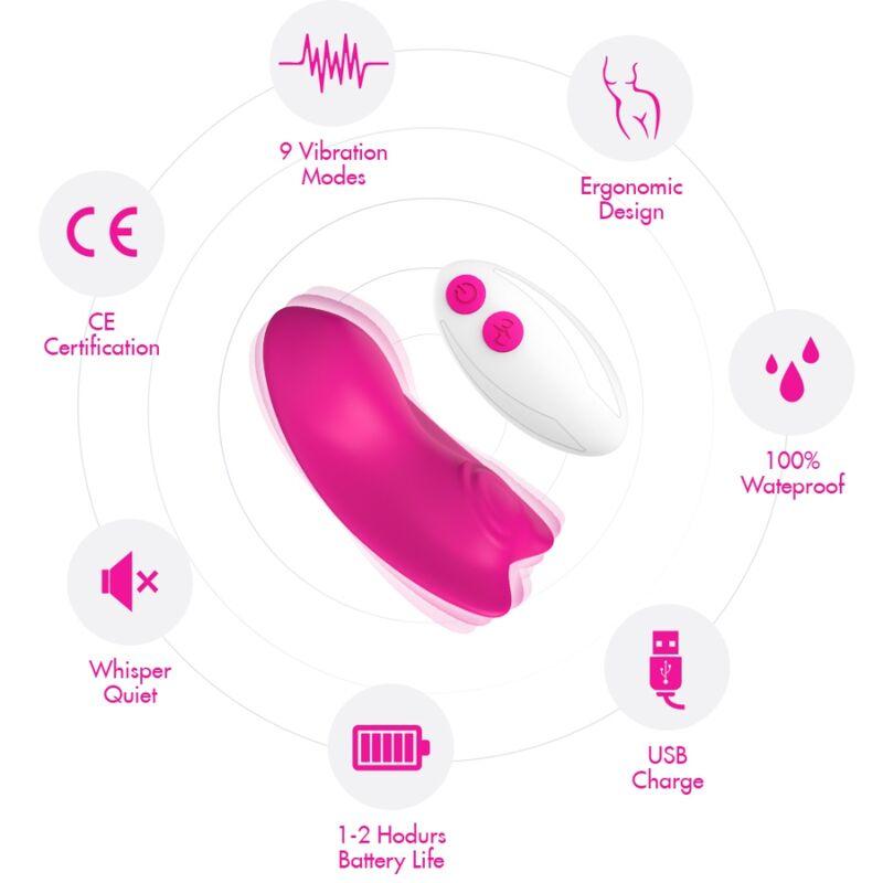 Armony - Butterfly Wearable Panties Vibrator Remote Control Pink 2