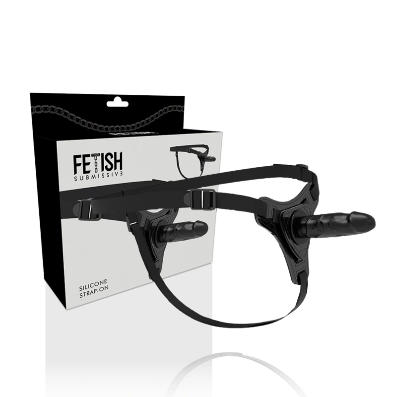 Fetish submissive harness - realistic black silicone 15 cm 1