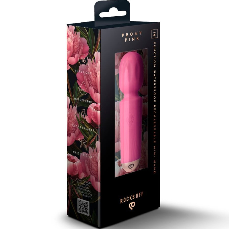 Rocks-off - mini rechargeable wand 16 functions peony pink 5