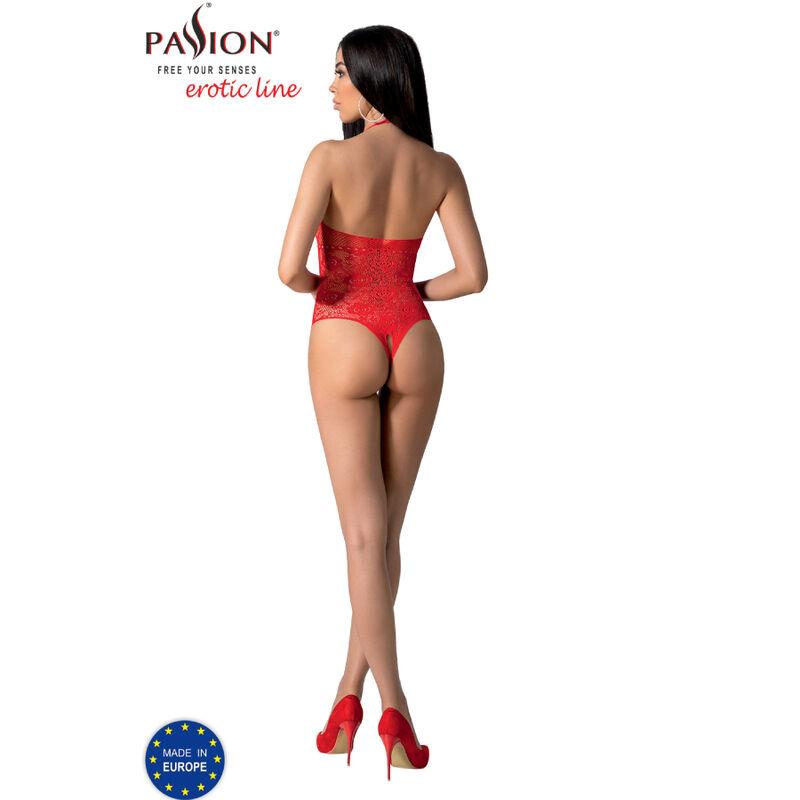 Passion - Bs094 Bodystocking Red One Size - Sieťované Erotické Body