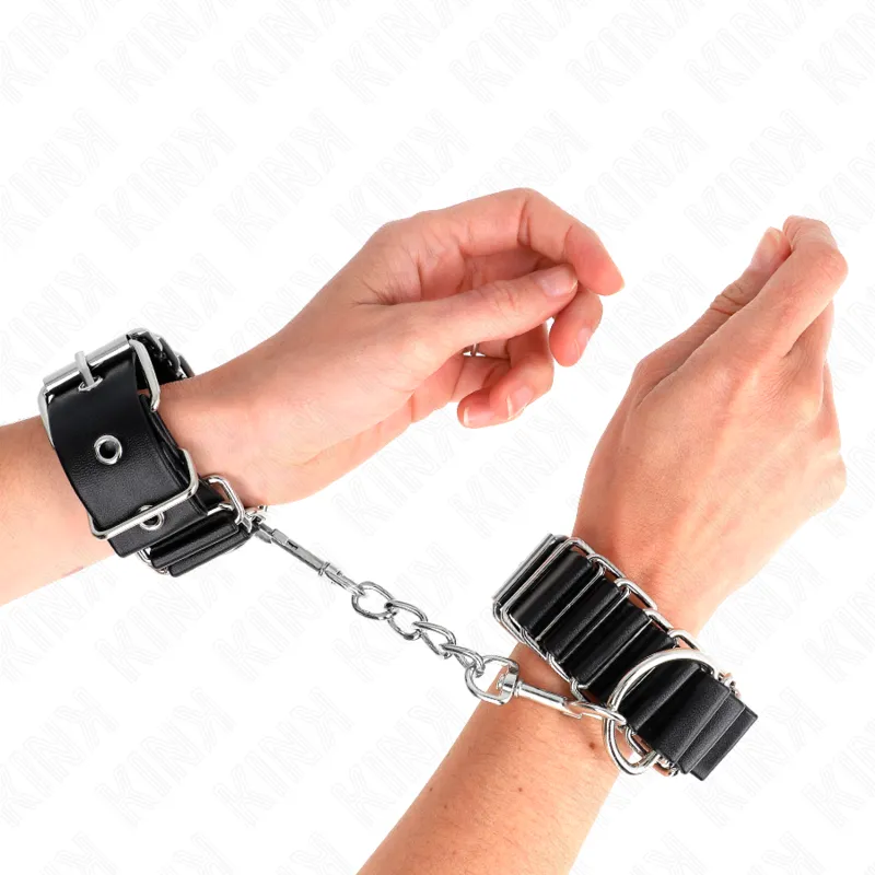 Kink - Hinge-Like Thin Wrist Restraints Black Adjustrable 16-22 Cm X 3.5 Cm 3