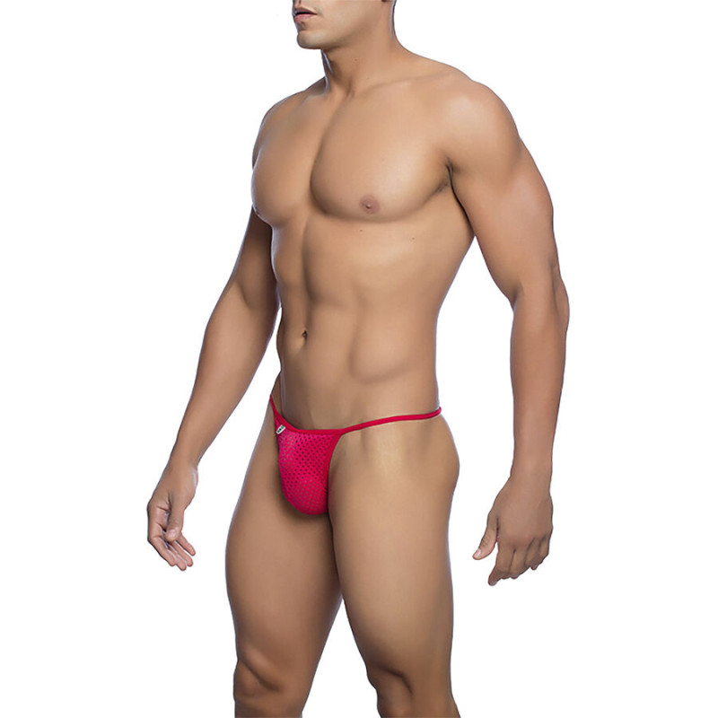 Mob - red microfiber v-string size s/m 1