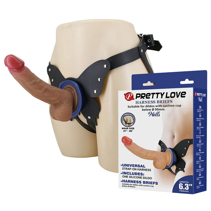 Pretty love - yeti strap-on harness with suction dildo flesh
