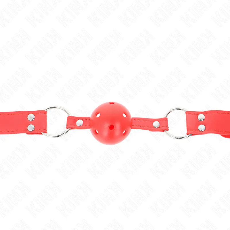 Kink - Complete Red Hollow Hard Ball Gag 62 X 2 Cm 2