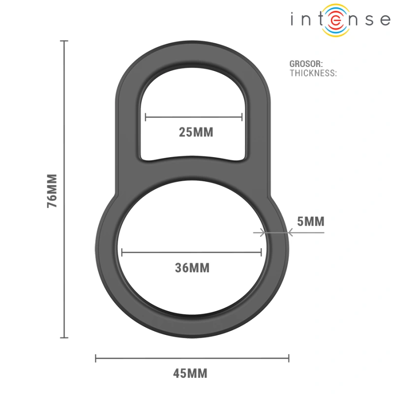 Intense - conleth adjustable double penis ring model 3 5