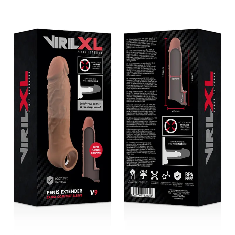 Virilxl Penis Extender Extra Comfort Sleeve V9 Brown - Návlek Na Penis