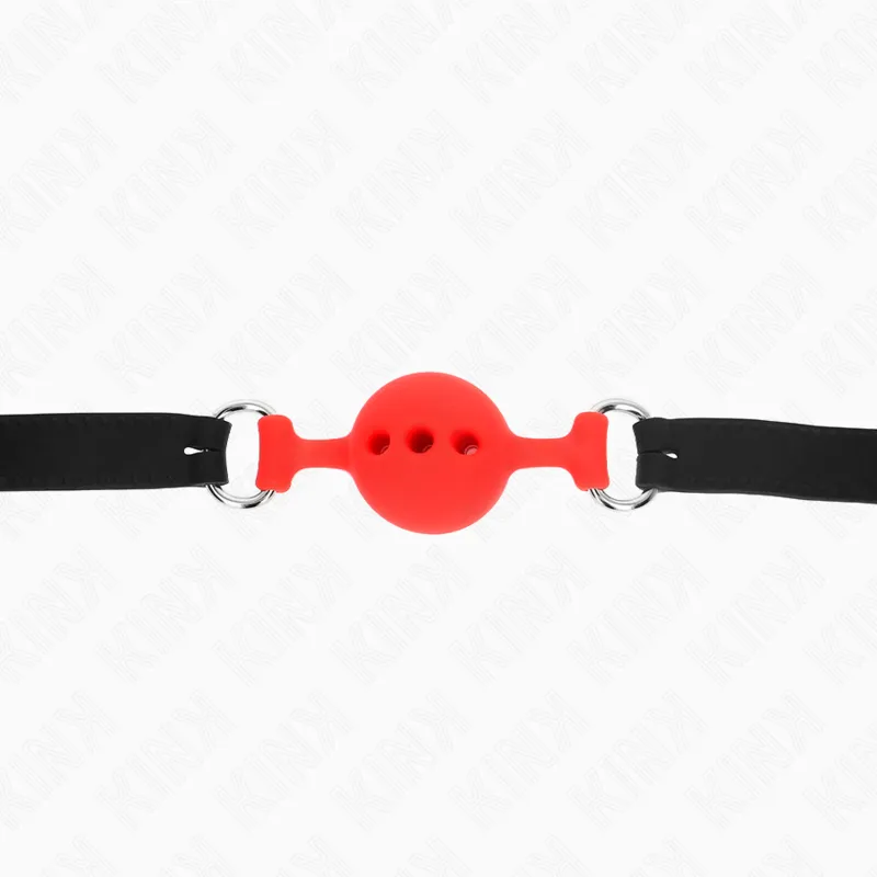 Kink - Full Silicone Gag 55 X 2 Cm With 4 Cm Ball Size S Red Adjustable 35-51 Cm 4
