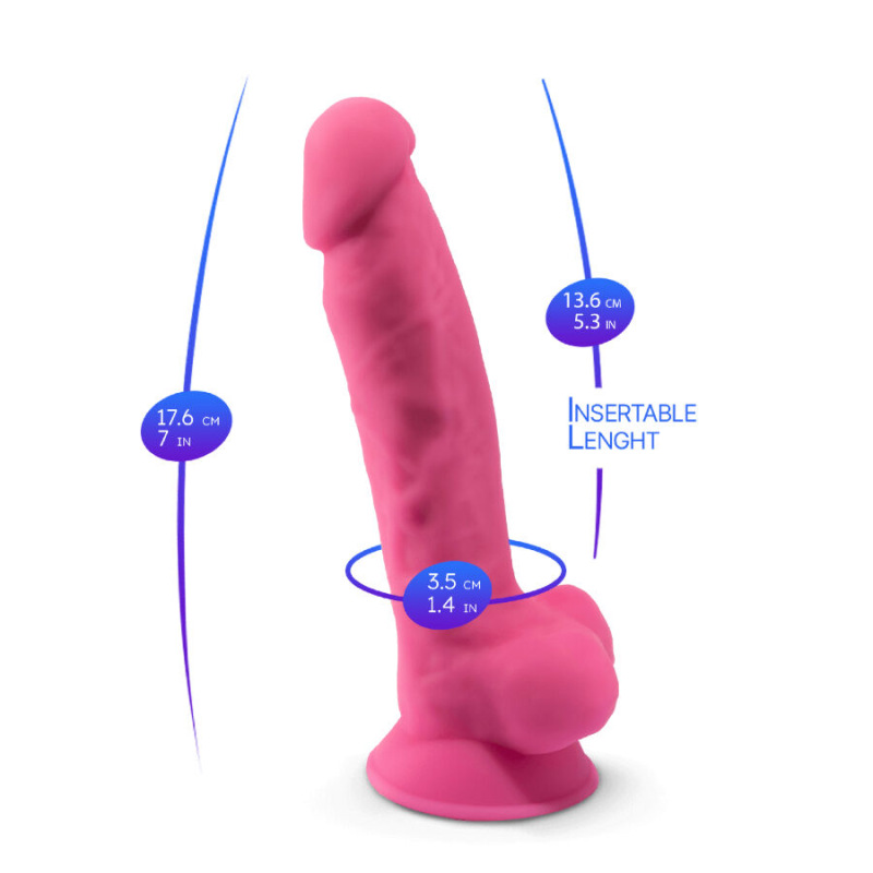 Silexd - model 1 realistic penis premium silicone silexpan fluorescent pink 17.5 cm 4