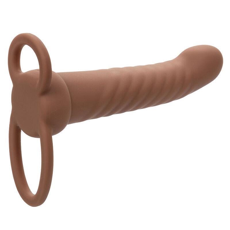 Calexotics - Maxx Ribbed Dual Penetrator 10 Vibrations Brown 2