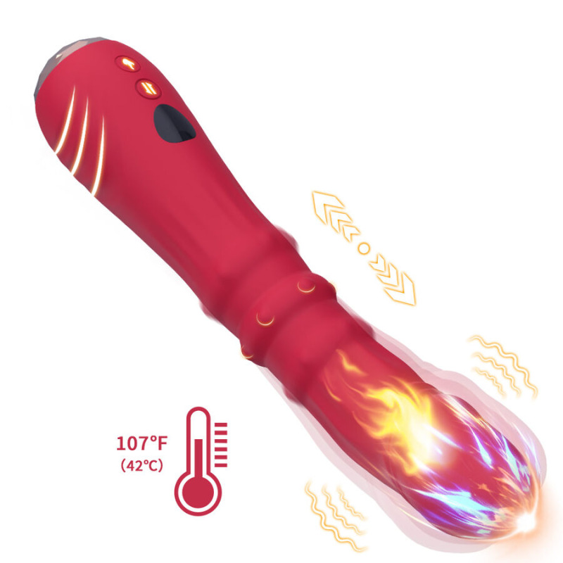 Armony - thermo-adjustable point a stimulator vibrator dildo red 1