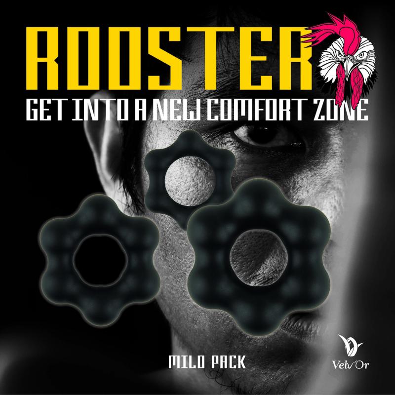 Velv'or - Rooster Milo Pack Set Of Robust Cock Rings 2