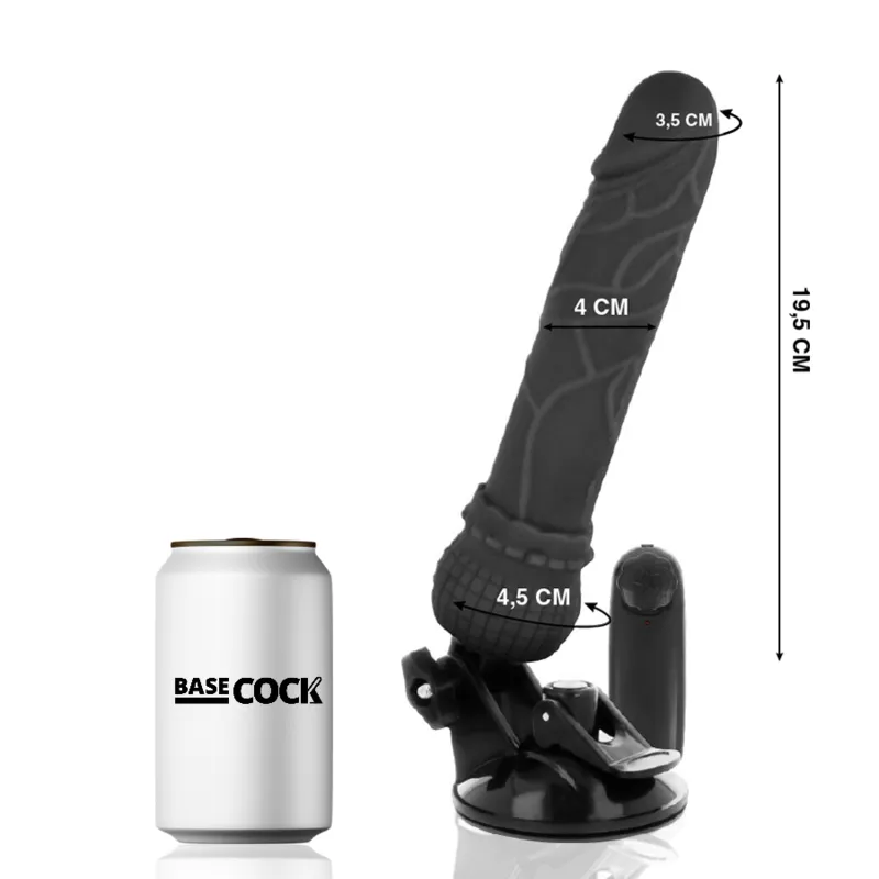 Basecock Realistic Vibrator Remote Control Black 19.5cm 1