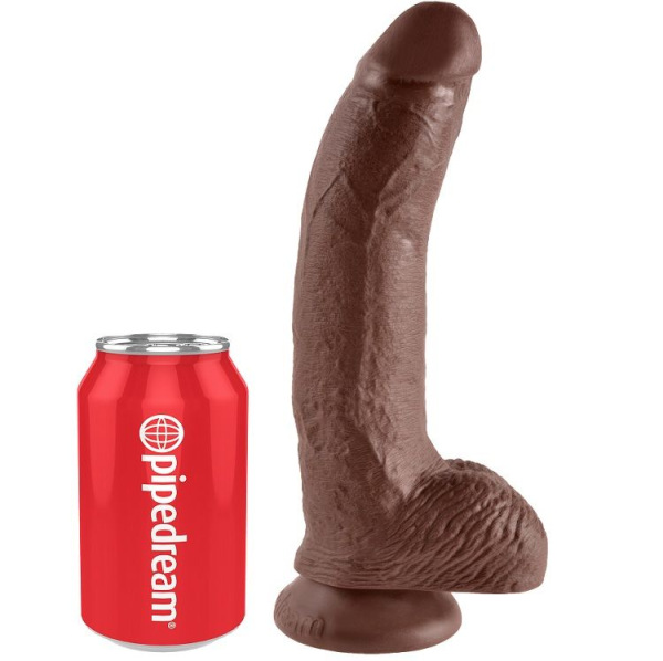 King cock - 9 dildo brown with balls 22.9 cm