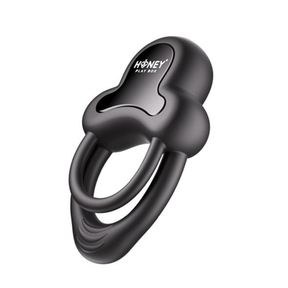 Honeyplaybox - Anello-App-Controlled Vibrating Double Cock Ring With Clitoral Stimulator B