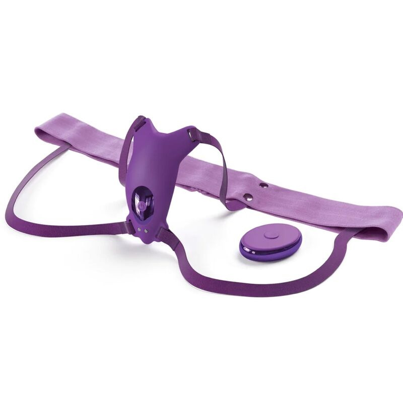 Fantasy for her - butterfly harness, vibrating rechargeable & remote control purple 1