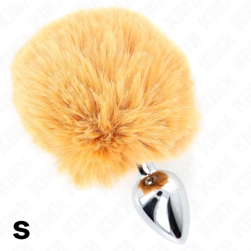 Kink - Stainless Steel Plug 7 X 3 Cm With Beige Faux Fur Rabbit Tail 8 Cm