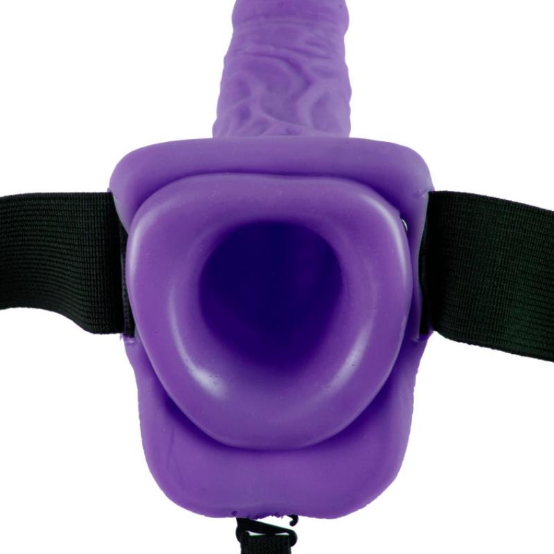 Fetish fantasy series - series 7 hollow strap-on vibrating with balls 17.8cm purple 3