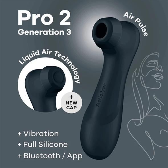 Satisfyer - Pro 2 Generation 3 App Controlled Black - Stimulátor Klitorisu