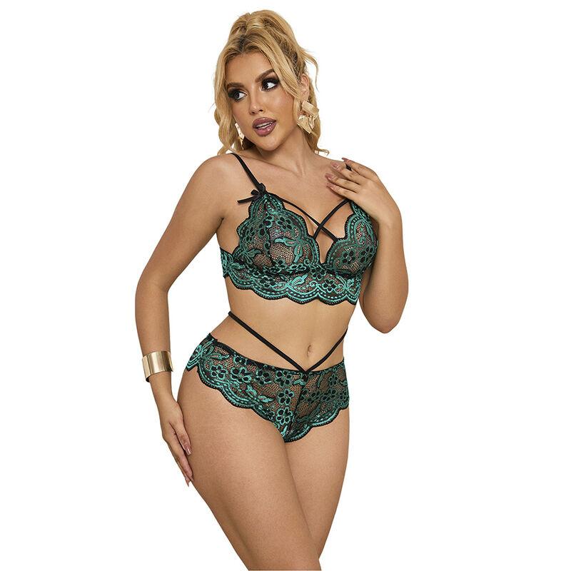 Subblime - 954086 bra + panties lace green s/m