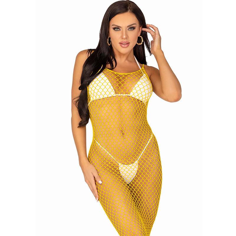 Leg Avenue - Long Net Dress Yellow One Size