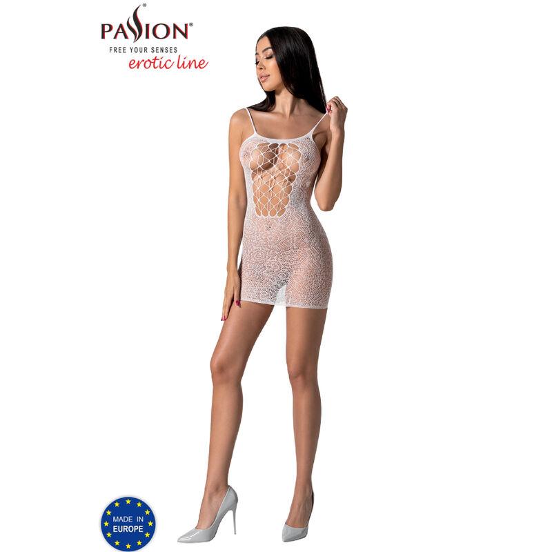 Passion - Bs096 Bodystocking White One Size - Sieťované Erotické Šaty 2