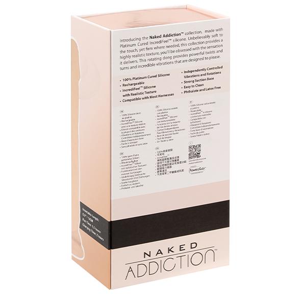 Naked Addiction - 8 Inch Rotating & Vibrating Dong Vanilla