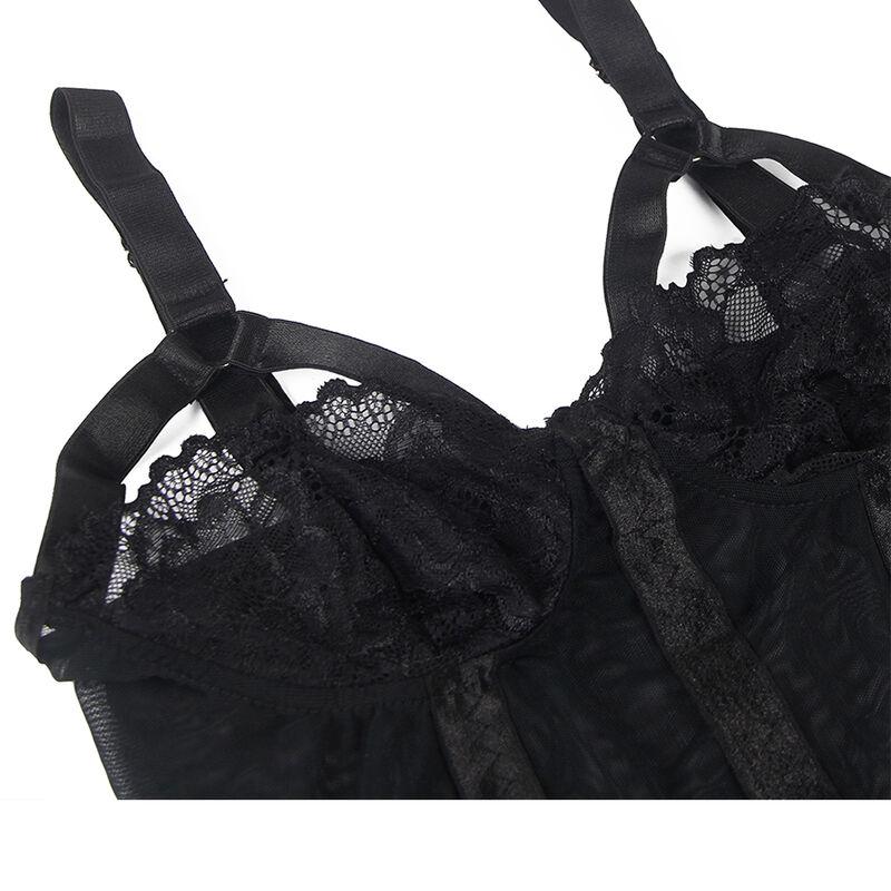 Subblime - Teddy With Garter Strap Detail Chest Black S/M