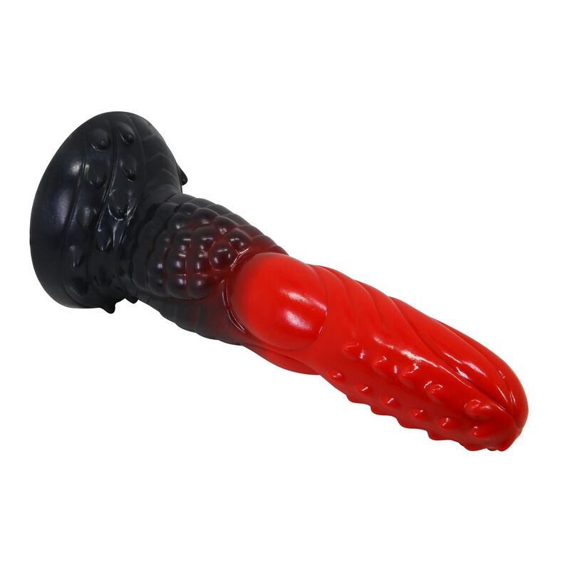 Power monsters - fire dragon fantasy dildo with suction cup 24.5 cm Ø 5.8 cm red & black 5