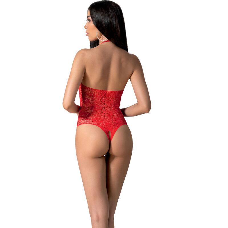 Passion - Bs094 Bodystocking Red One Size - Sieťované Erotické Body