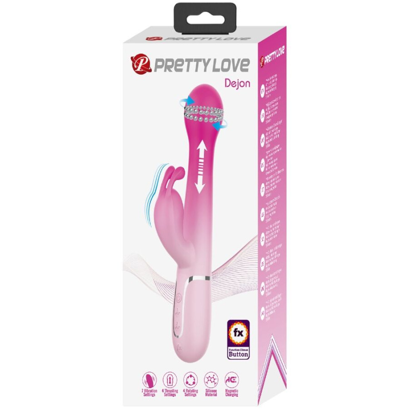 Pretty love - dejon 3 in 1 multifunction rabbit vibrator pink 10