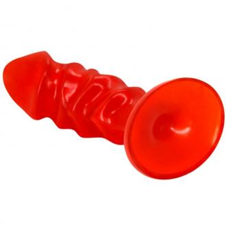 Baile Unisex Anal Plug With Suction Cup Red
