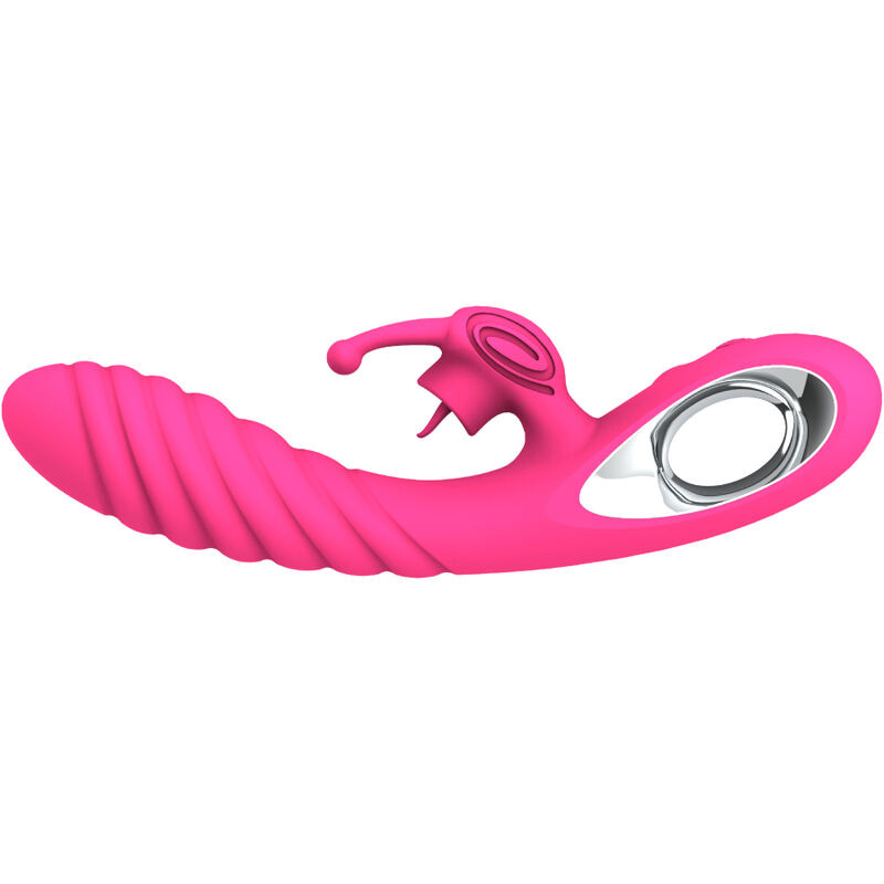 Armony - vicky rabbit vibrator with fuchsia pull ring tongue 2