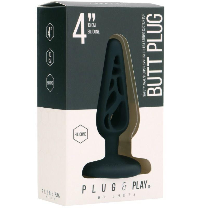 Plug & Play - Hollow 3 Butt Plug 10 Cm - Black