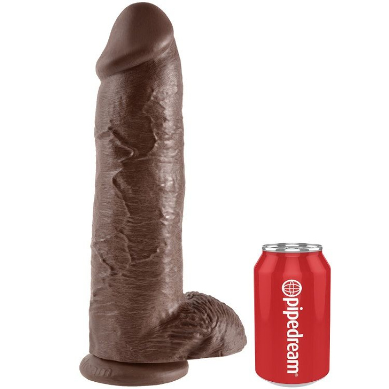King cock - dildo brown with balls 30.48 cm