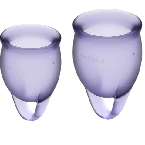 Satisfyer Feel Confident Menstrual Cup Purple 15+20ml - Menštruačný Kalíšok
