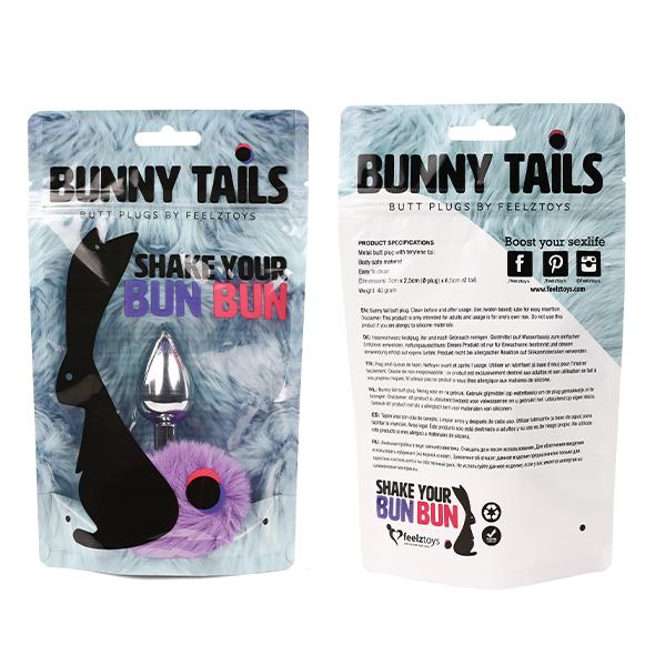 Feelztoys - Bunny Tails Butt Plug Purple - Análny Kolík , Chvost