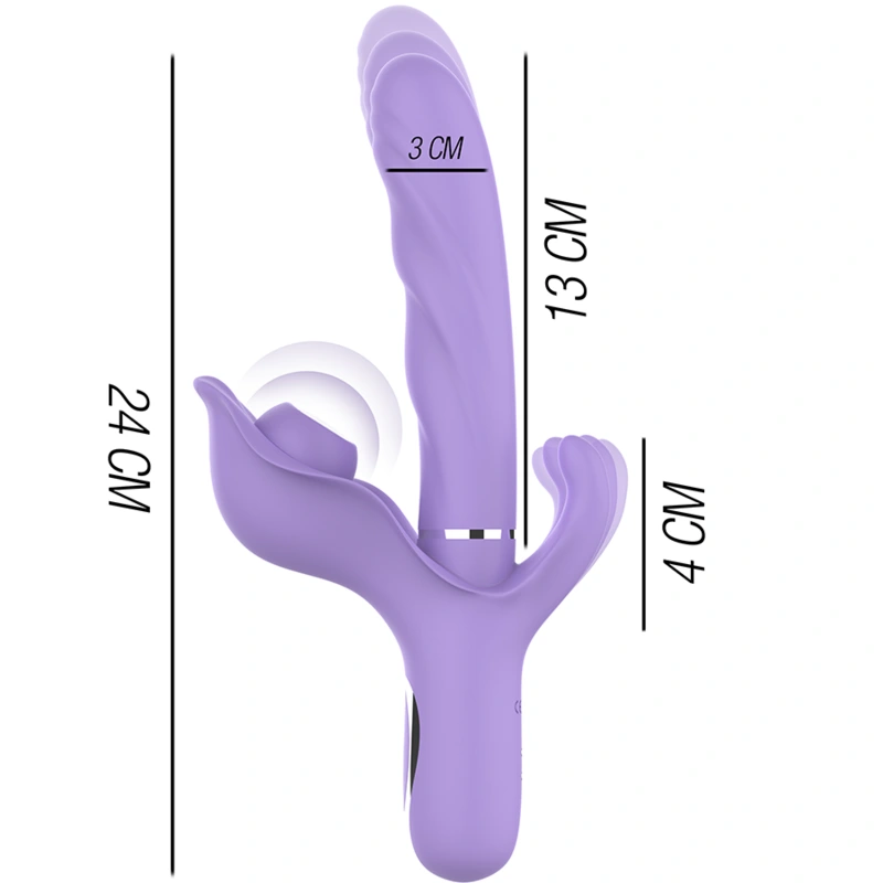 Intense - billie multifunctional rechargeable suction vibrator with purple push button 2