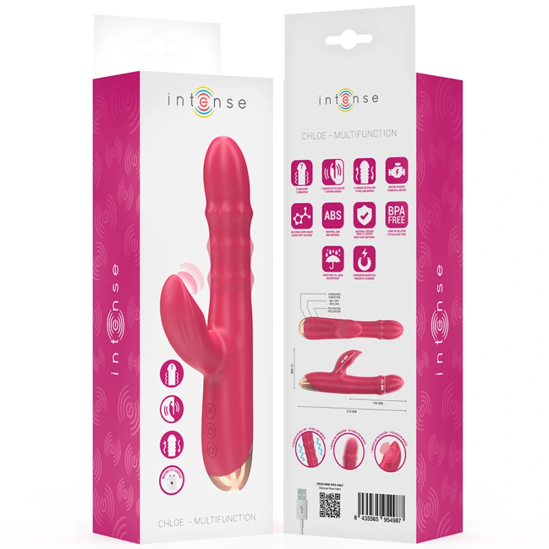 Intense - chloe multifunction vibrator 3 in 1 red 7